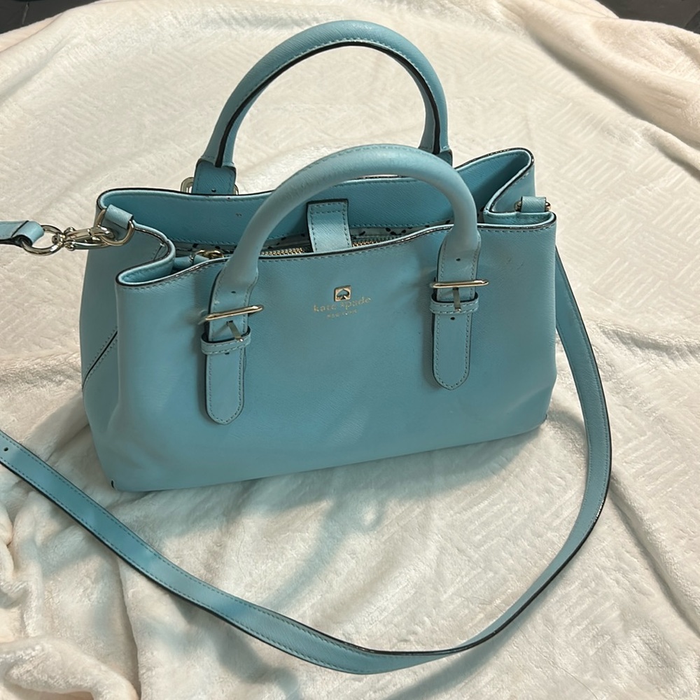 Kate Spade Baby Blue purse with shoulder strap. Excellent condition Spring Color